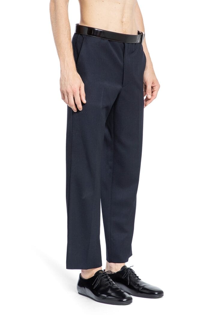 PRADA Gabardine Trousers With Leather Belt