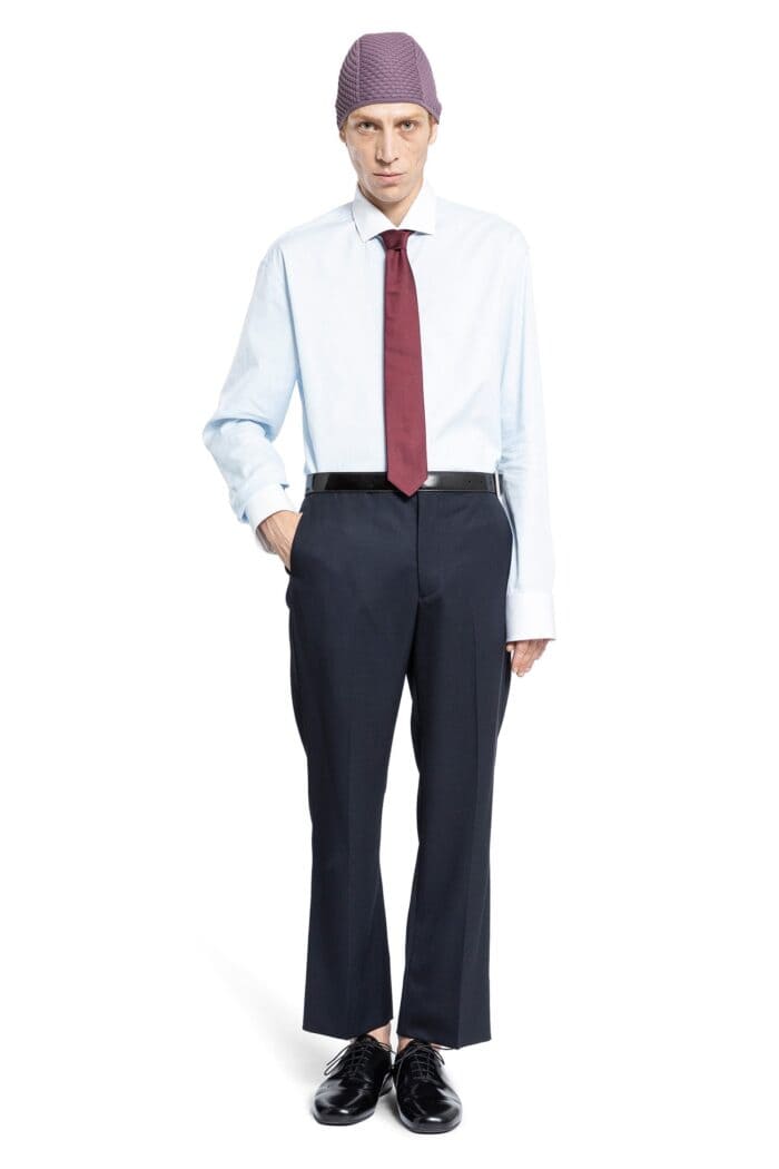 PRADA Gabardine Trousers With Leather Belt