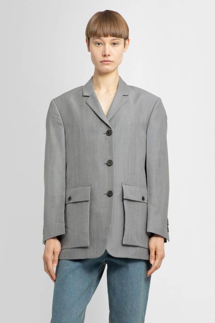 prada kid mohair single breasted blazer PRADA Kid Mohair Single-breasted Blazer