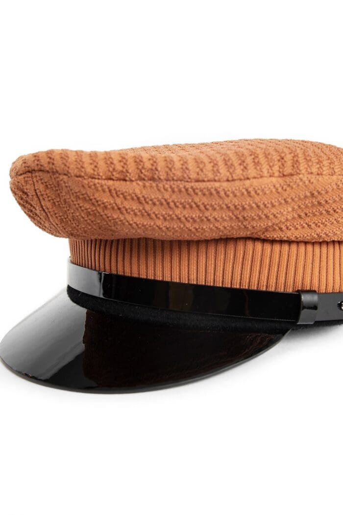 PRADA Knit And Patent Leather Beret