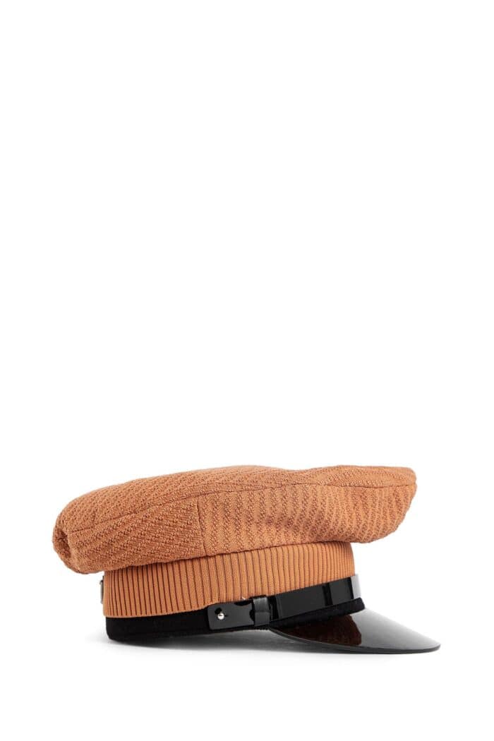 PRADA Knit And Patent Leather Beret