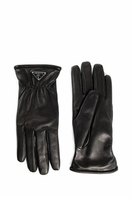 PRADA Leather Logo Gloves