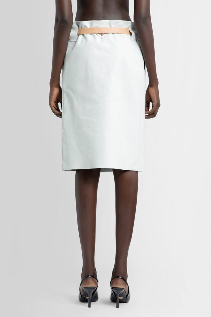 PRADA Leather Midi Skirt