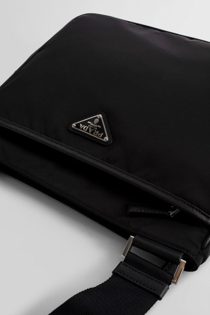 prada nylon and saffiano leather shoulder bag PRADA Nylon And Saffiano Leather Shoulder Bag