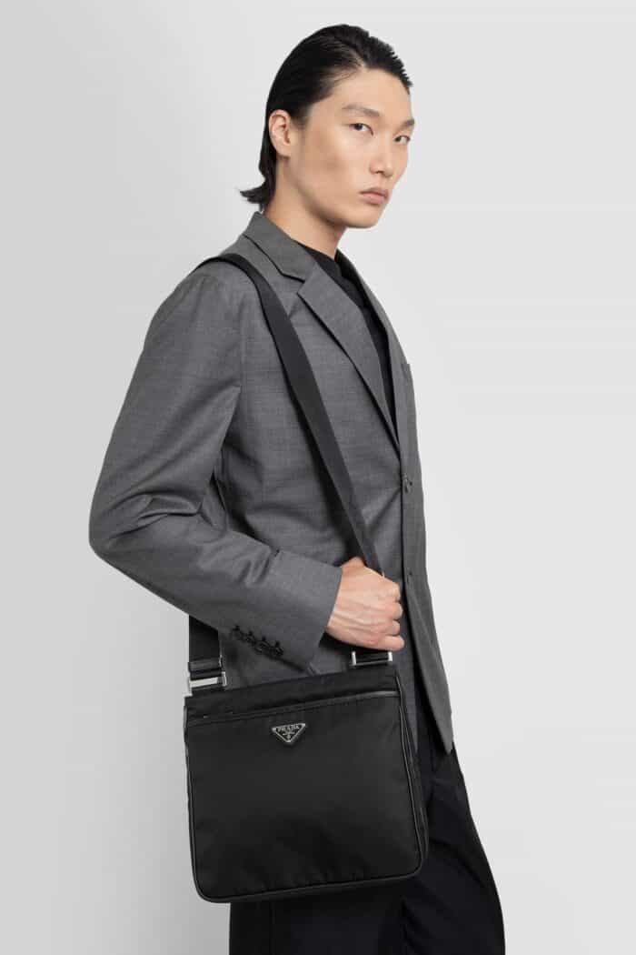 prada nylon and saffiano leather shoulder bag PRADA Nylon And Saffiano Leather Shoulder Bag