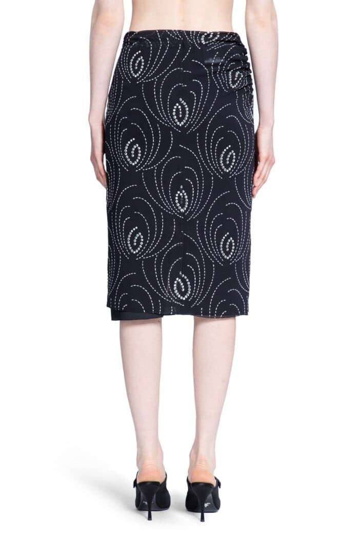 PRADA Printed Georgette Midi Skirt