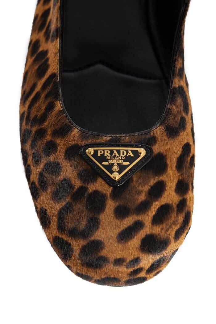 PRADA Printed Leather Ballerinas