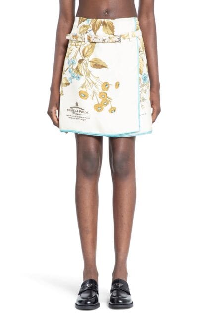 PRADA Printed Silk Twill Miniskirt