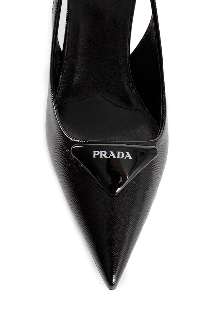 PRADA Saffiano Patent Leather Slingback Pumps