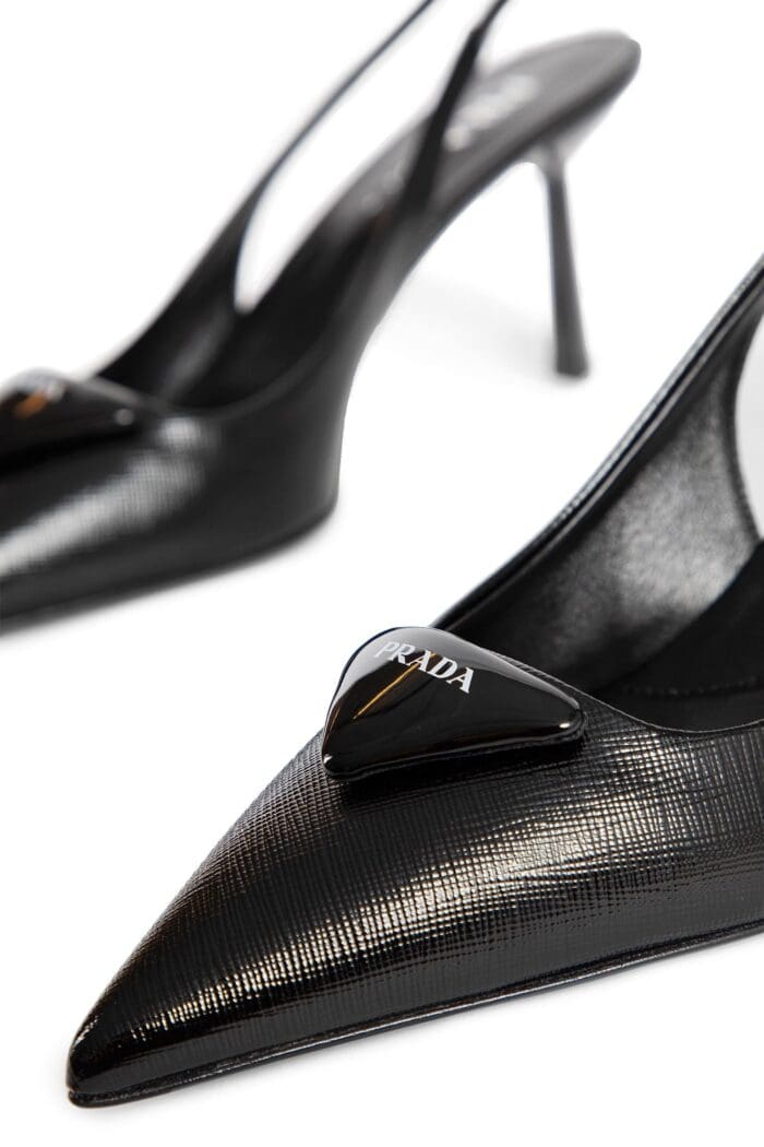 PRADA Saffiano Patent Leather Slingback Pumps