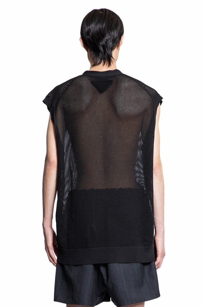 PRADA Sleeveless Silk And Cotton Cardigan