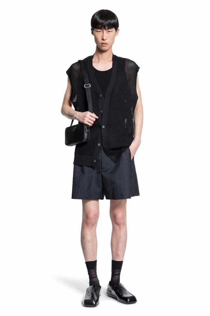 PRADA Sleeveless Silk And Cotton Cardigan