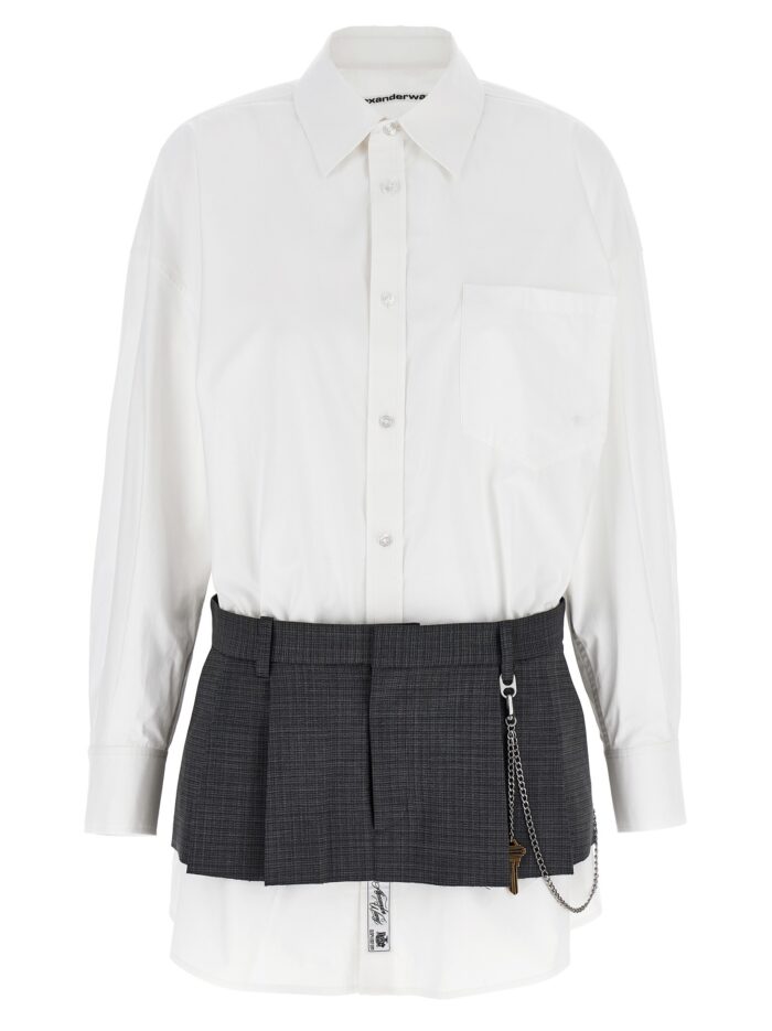 alexander wang 'pre styled shirt dress w chain' dress Alexander Wang 'Pre-Styled Shirt Dress W Chain' Dress