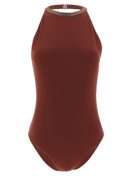 Brunello Cucinelli 'Precious Collar' One-piece Swimsuit