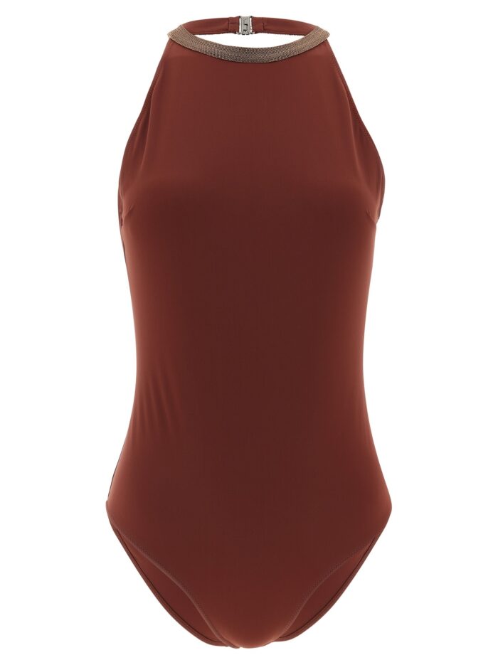brunello cucinelli 'precious collar' one piece swimsuit Brunello Cucinelli 'Precious Collar' One-piece Swimsuit