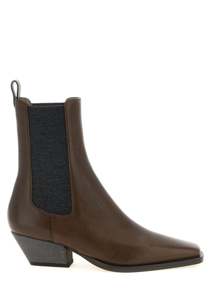 brunello cucinelli 'precious heel' ankle boots Brunello Cucinelli 'Precious Heel' Ankle Boots
