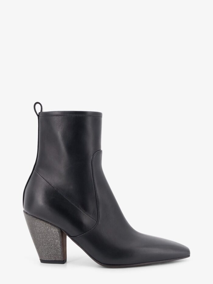 brunello cucinelli precious heel leather ankle boots Brunello Cucinelli Precious Heel Leather Ankle Boots