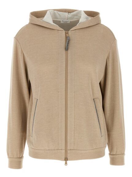 Brunello Cucinelli 'Precious Zipper Pull' Hoodie