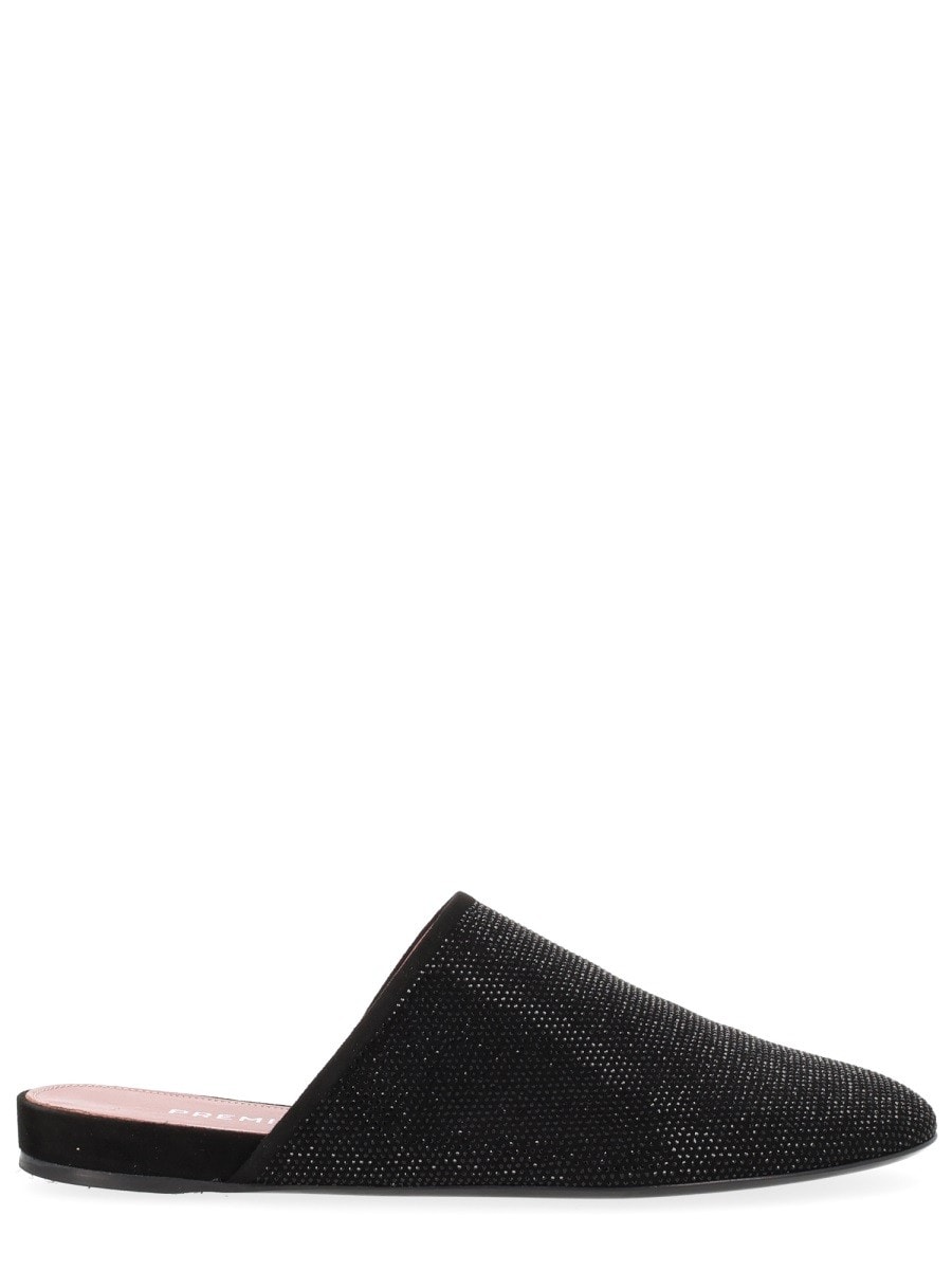 Premiata LEATHER SLIPPER WITH RHINESTONES