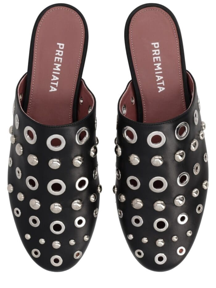 Premiata LEATHER SLIPPER WITH STUDS