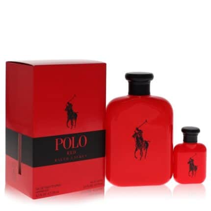 Polo Red By Ralph Lauren - Gift Set -- 4.2 Oz Eau De Toilette Spray + 0.5 Oz Mini EDT