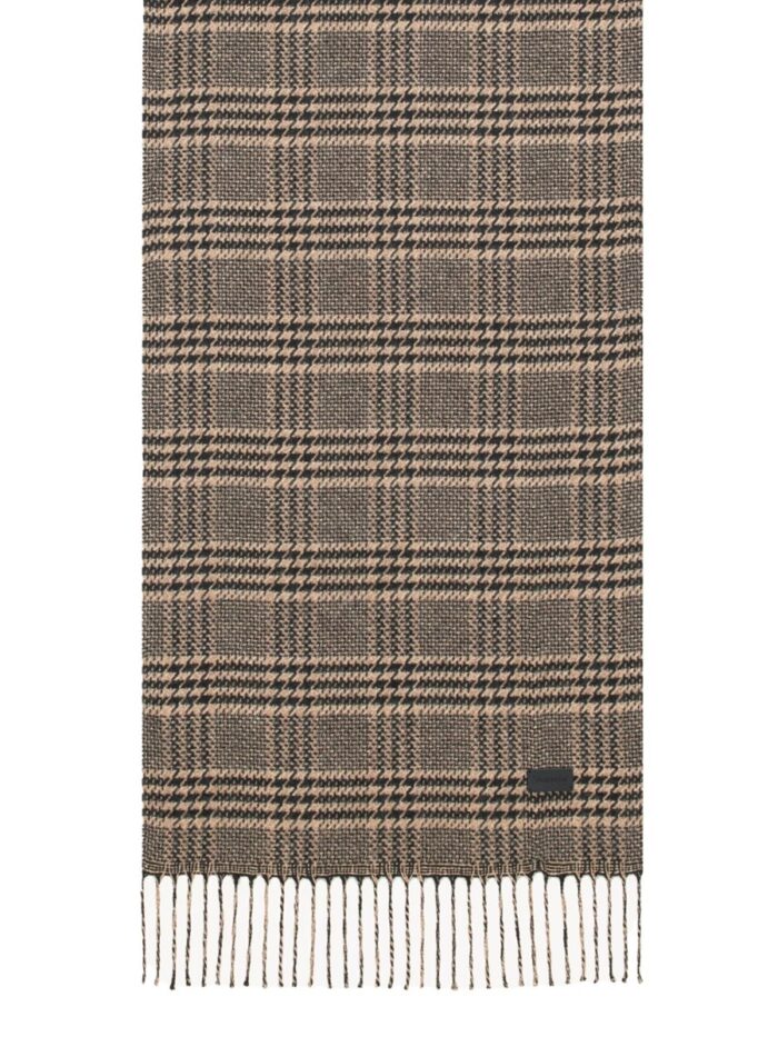 Saint Laurent Prince Of Wales Pattern Silk Scarf