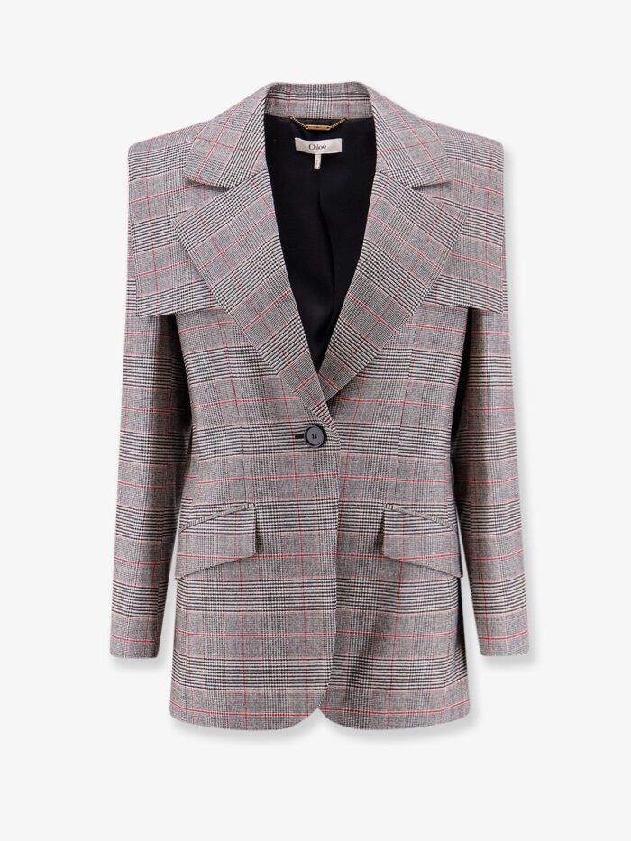 chloe' prince of wales wool blazer CHLOE' Prince Of Wales Wool Blazer