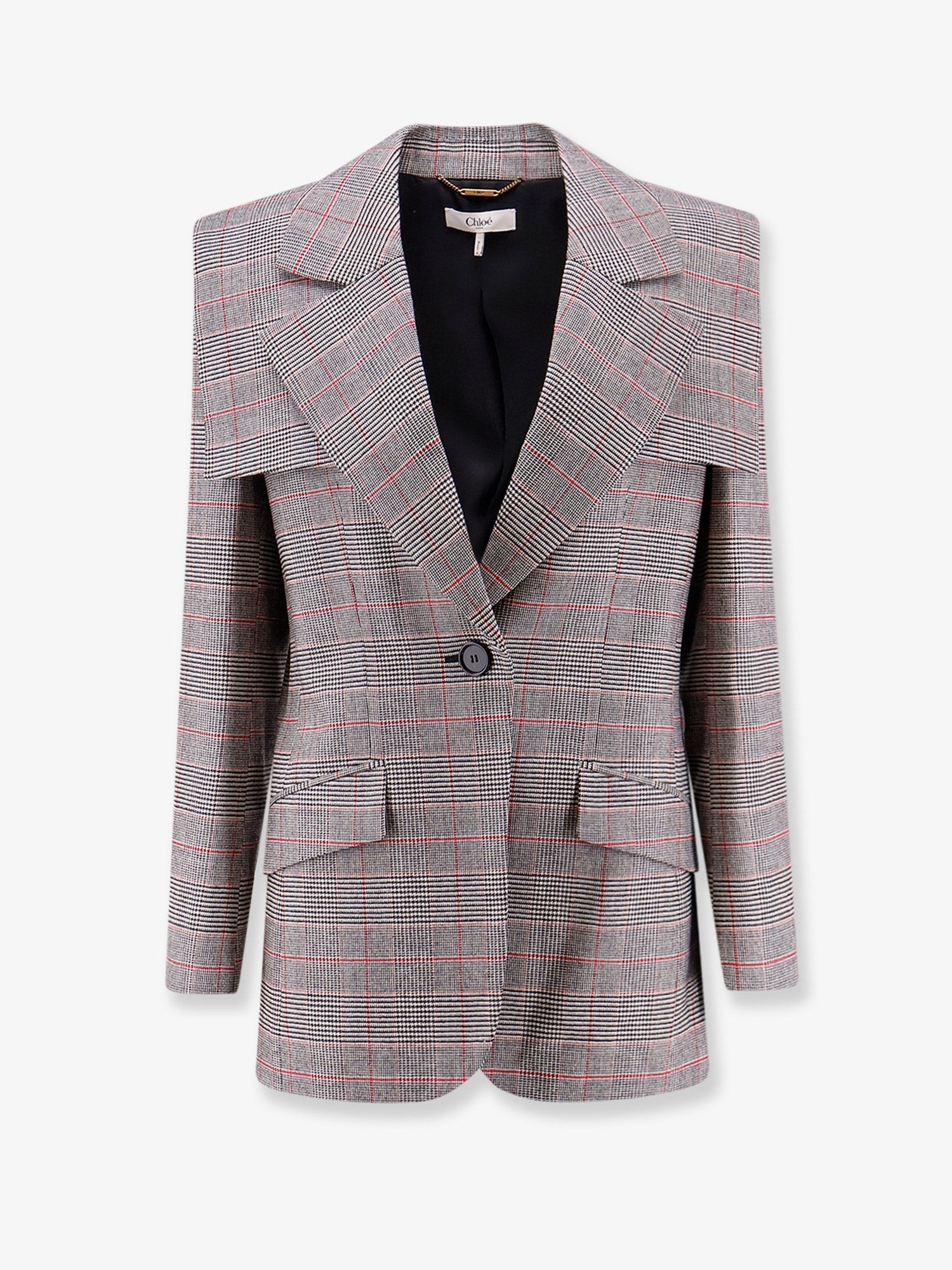 CHLOE' Prince Of Wales Wool Blazer