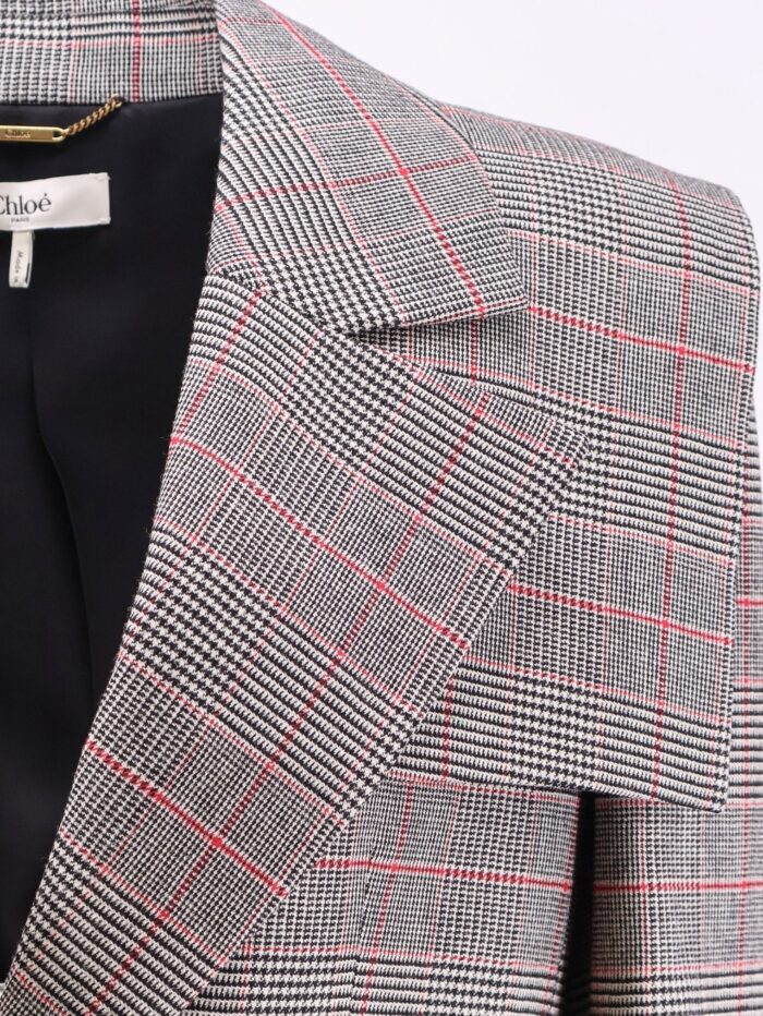 CHLOE' Prince Of Wales Wool Blazer