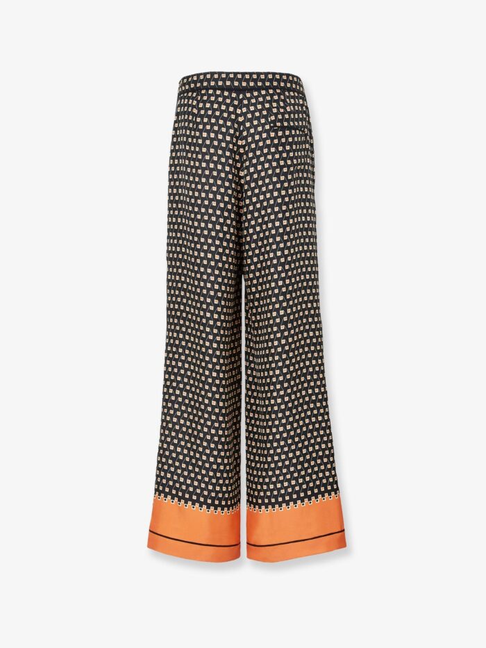 Fendi Printed Black Silk Pajamas Trousers