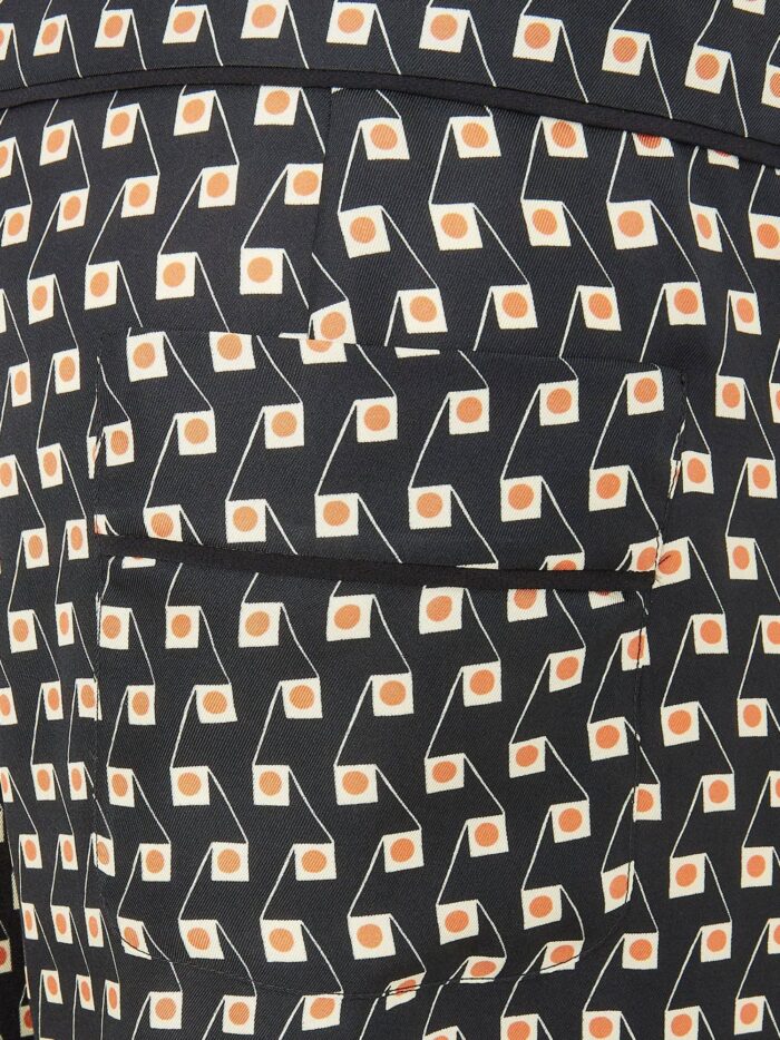 Fendi Printed Black Silk Pajamas Trousers