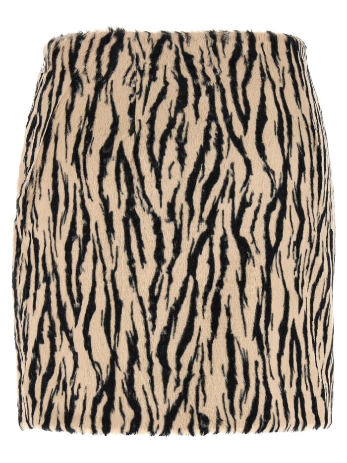 ROTATE BIRGER CHRISTENSEN 'Printed Faux Fur' Skirt