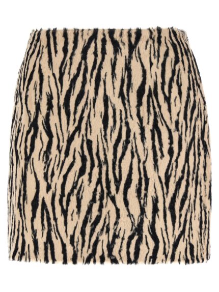 ROTATE BIRGER CHRISTENSEN 'Printed Faux Fur' Skirt