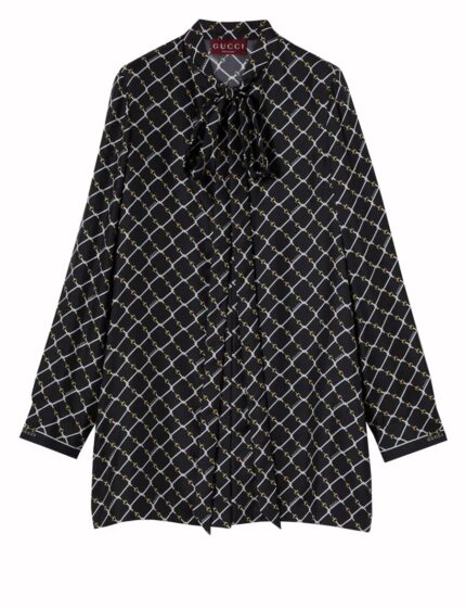 Gucci PRINTED SILK TWILL DRESS