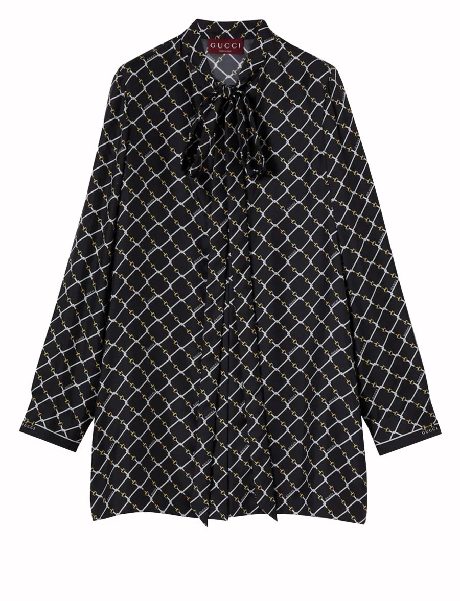 Gucci PRINTED SILK TWILL DRESS
