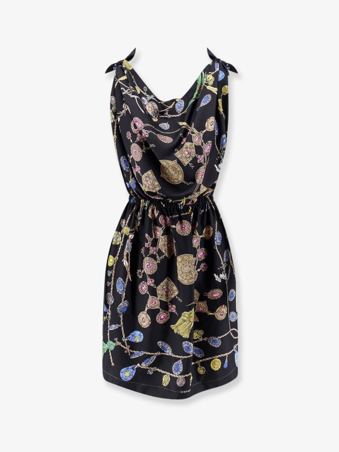 Versace Printed Silk Twill Midi Dress