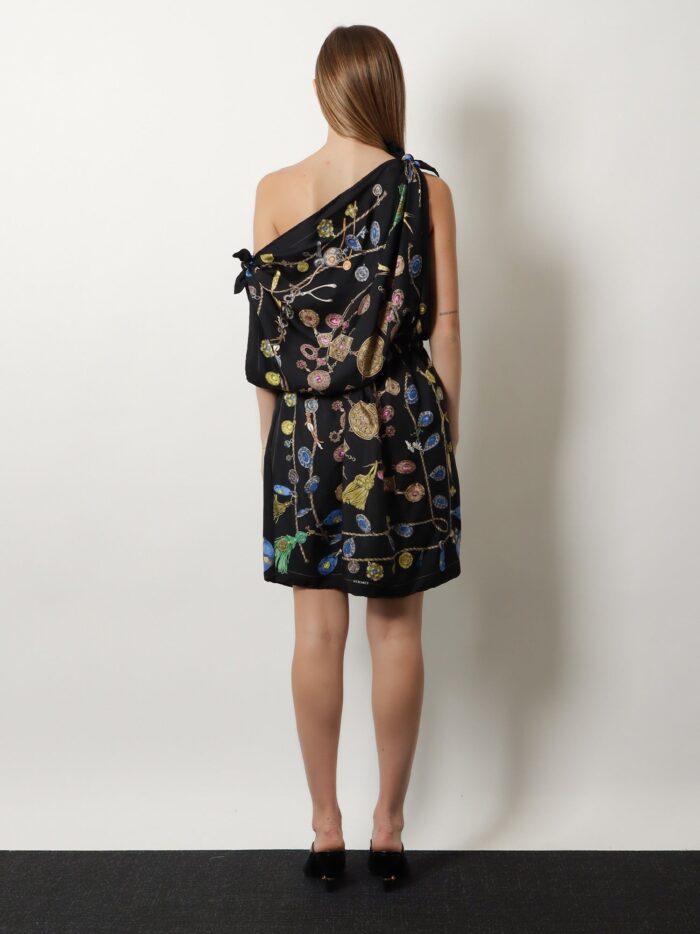 Versace Printed Silk Twill Midi Dress
