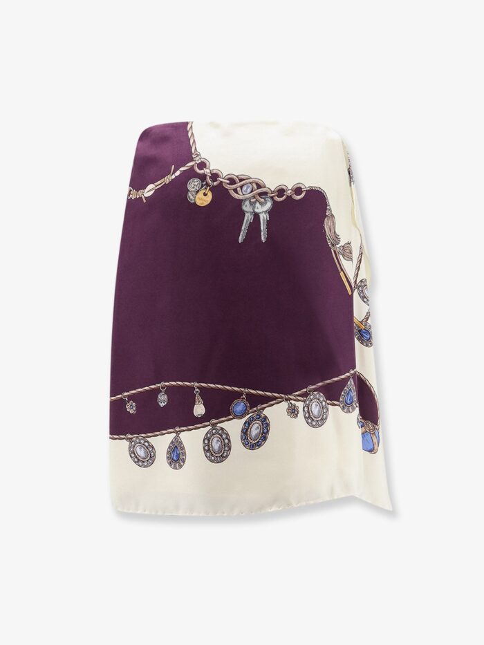 Versace Printed Silk Twill Miniskirt