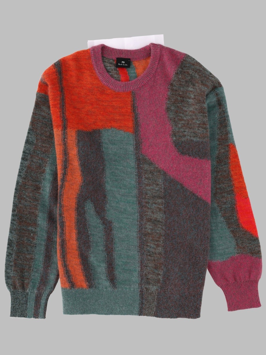 PS BY PAUL SMITH MAGLIA CON MOTIVO FLOREALE GLITCH