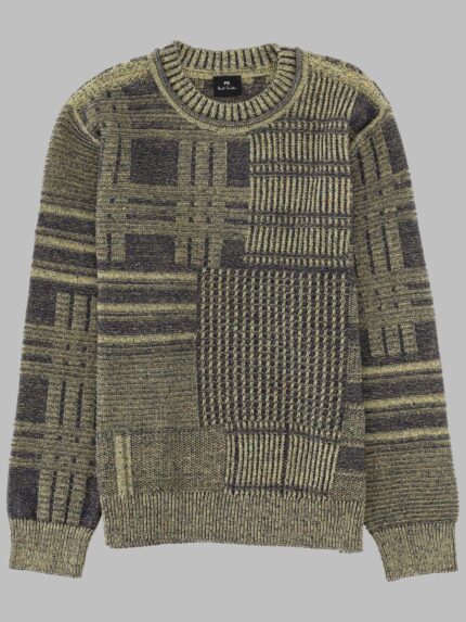 PS BY PAUL SMITH MAGLIA "PATCHWORK" IN COTONE