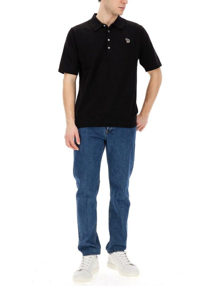 PS BY PAUL SMITH POLO SHIRT WITH ZEBRA PATCH