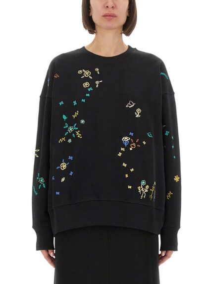PS BY PAUL SMITH SWEATSHIRT WITH "FLORAL" EMBROIDERY