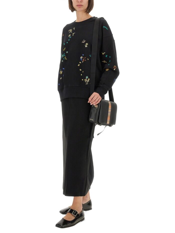 PS BY PAUL SMITH SWEATSHIRT WITH "FLORAL" EMBROIDERY