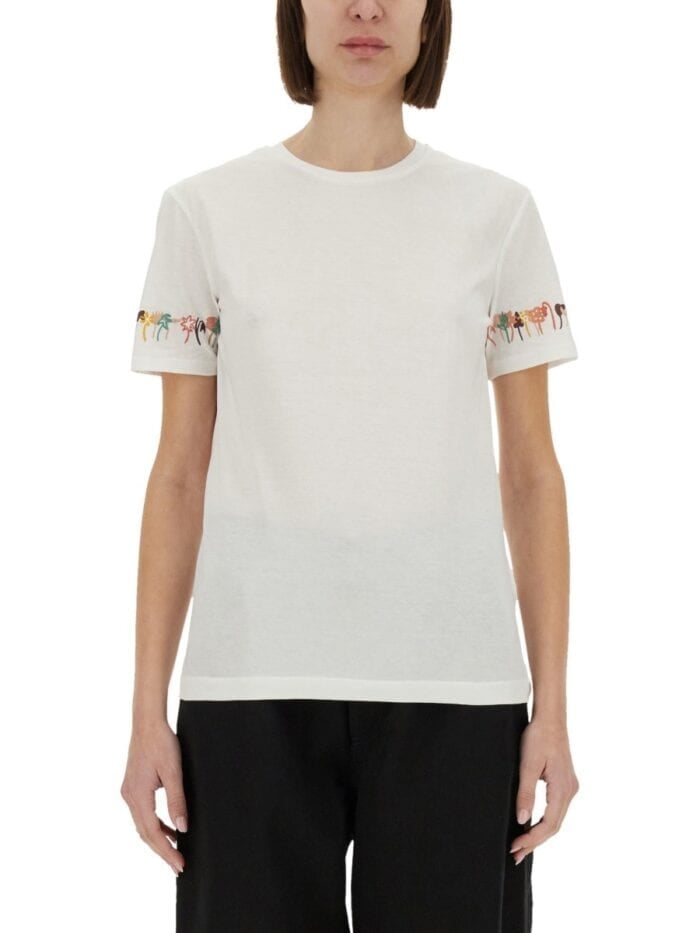PS BY PAUL SMITH T-SHIRT WITH EMBROIDERY