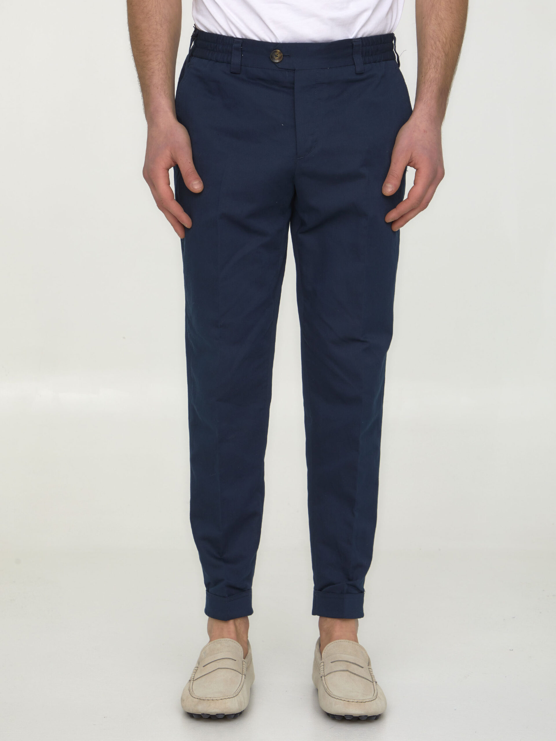 Pt Torino Cotton and linen trousers