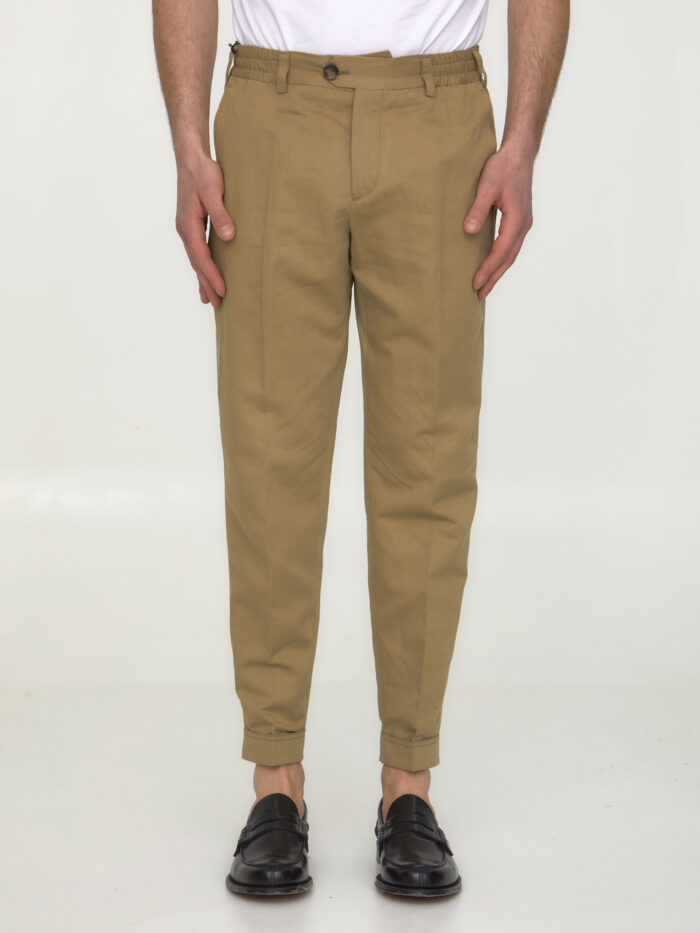 Pt Torino Cotton and linen trousers
