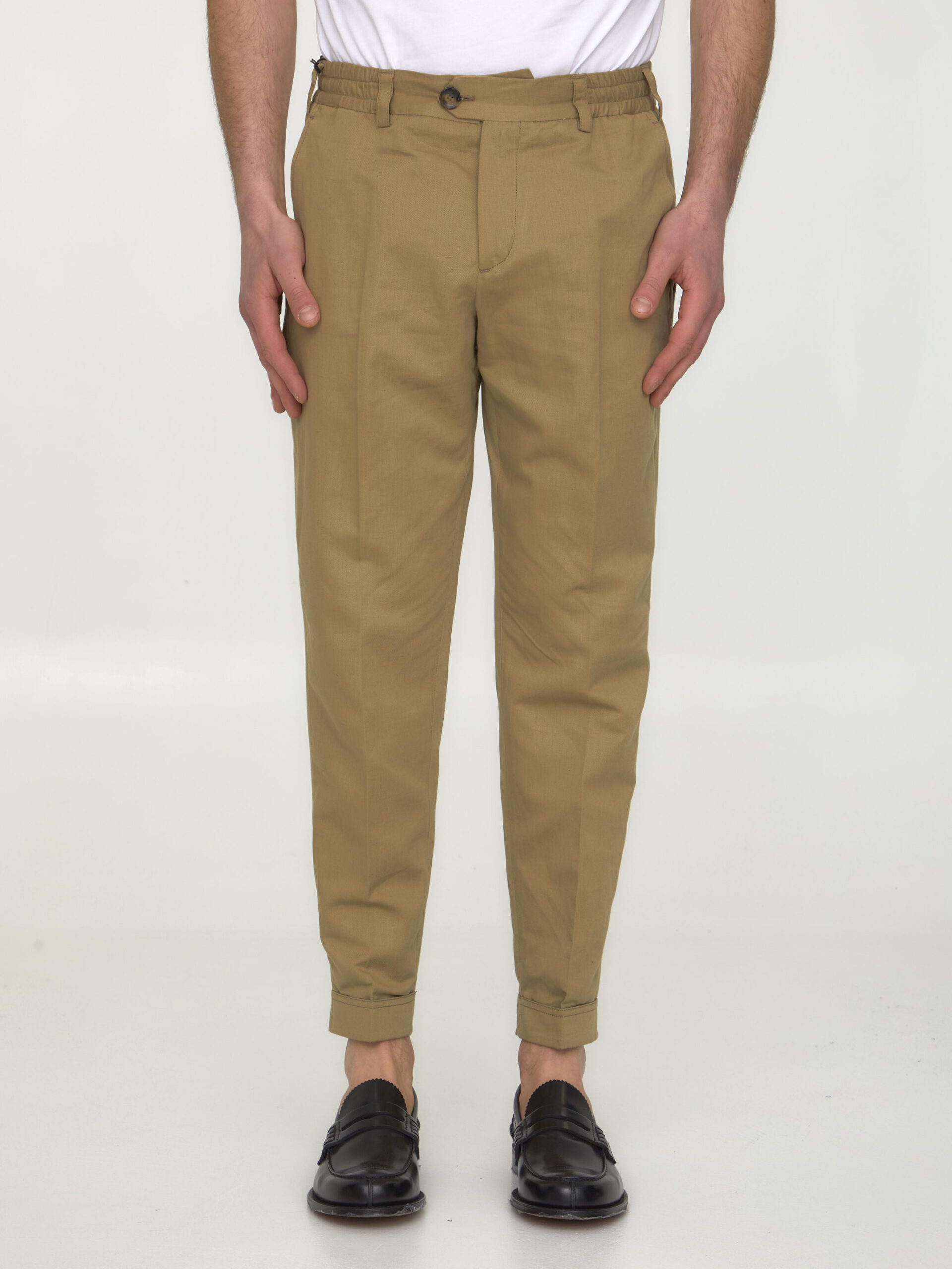 Pt Torino Cotton and linen trousers