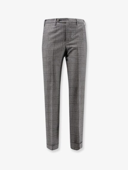 Pt Torino Madras Virgin Wool Trousers
