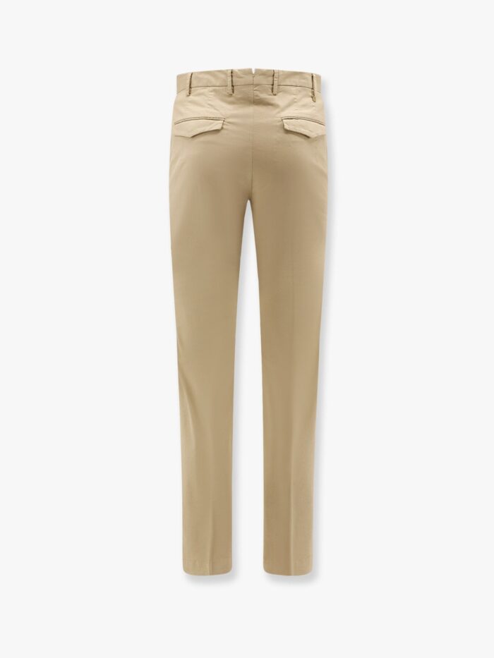Pt Torino Stretch Cotton Trouser With Logo Metal Charm
