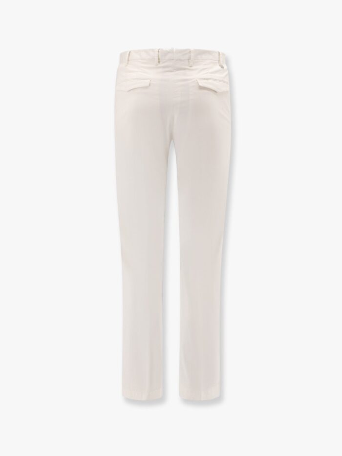 Pt Torino Stretch Cotton Trouser With Logo Metal Charm